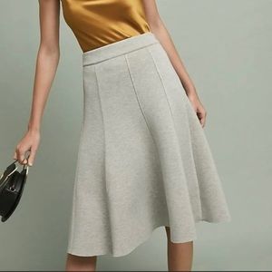 ANTHROPOLOGIE Maeve GRAY PERIDOT POP A-LINE SKIRT 8 Circle Lined